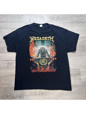 Megadeth Dystopia World Tour 2017 T-shirt Mens Size XL Black Band Tee Rock